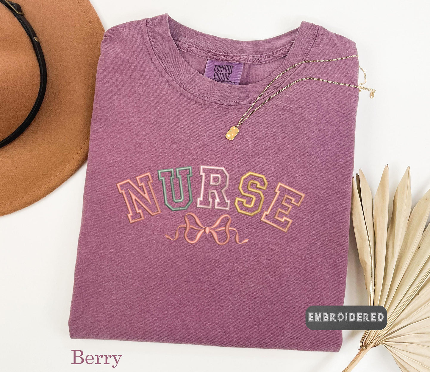 Nurse Embroidered Comfort Colors® T-Shirt – Perfect Gift for Nurses