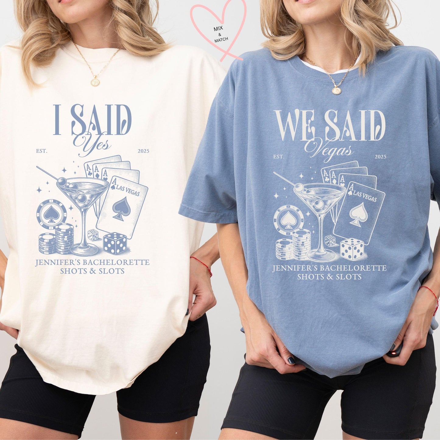 Vegas Bachelorette Shirt, Shots and Slots Bachelorette Party Tee, I Said Yes We Said Vegas Shirt, Custom Las Vegas Bride Shirts