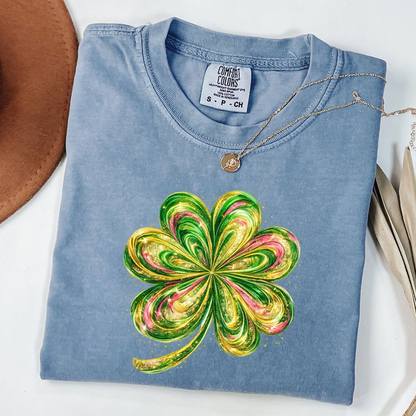 Four Leaf Clover T-shirt, Shamrock Shirt,  St Patricks Day Tee, Lucky Charm Shirt, Irish Pride Graphic Top