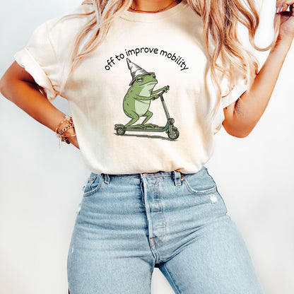Physical Therapy Gift, Off To Improve Mobility Frog Sweatshirt, OT Student Graduation Gift, Funny PT Crewneck, Whimsical Frog Scooter Shirt