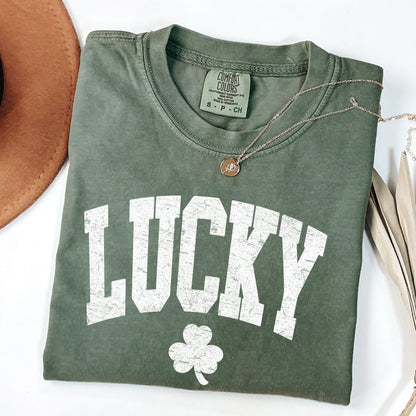 Lucky Shamrock T-Shirt – Vintage Style St. Patrick’s Day Lucky Tee, Soft Unisex Graphic Shirt