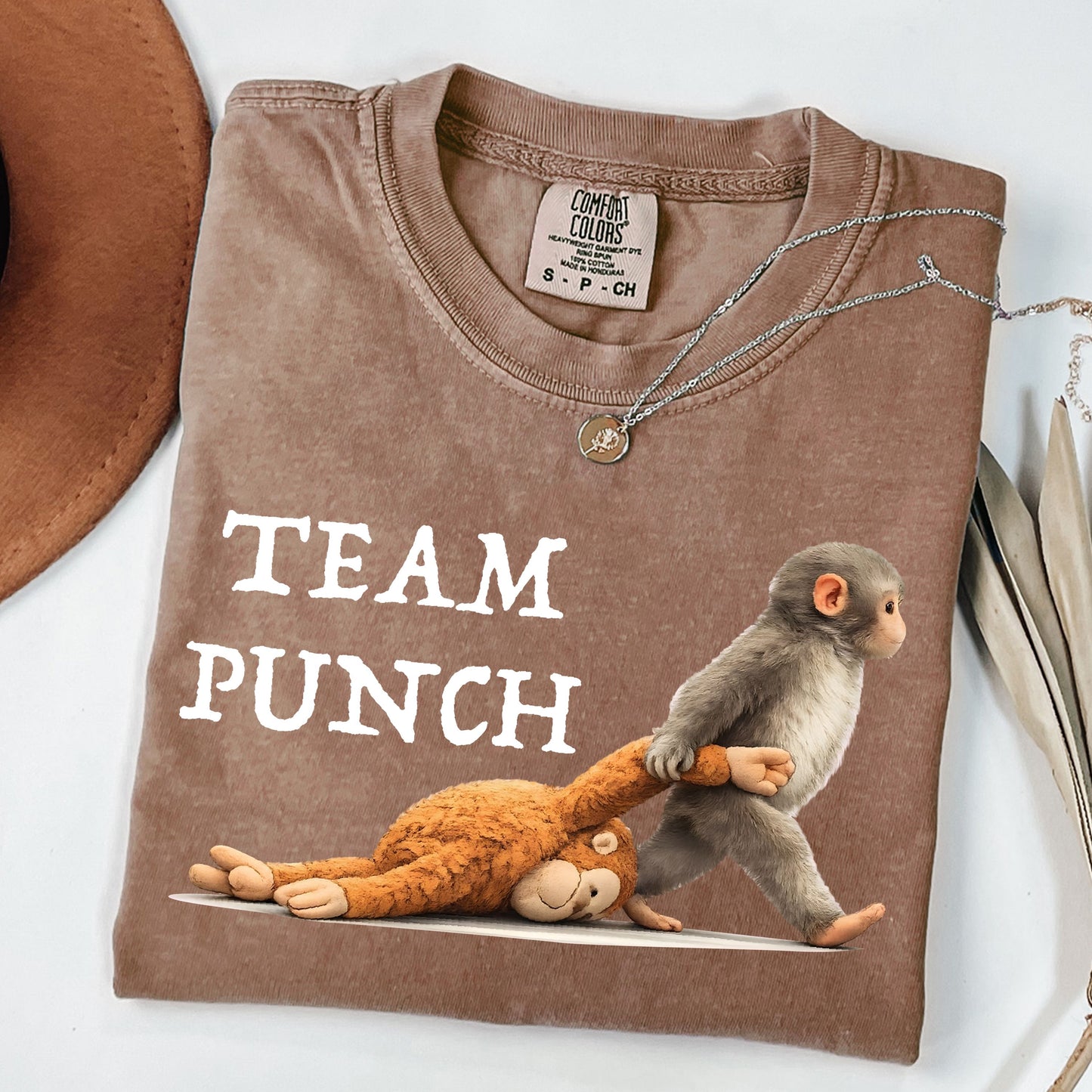 Team Punch  Shirt, Funny Monkey Graphic Tee, Vintage Monkey Humor T-Shirt,  Retro Animal Tee, Sarcastic Friend Gift