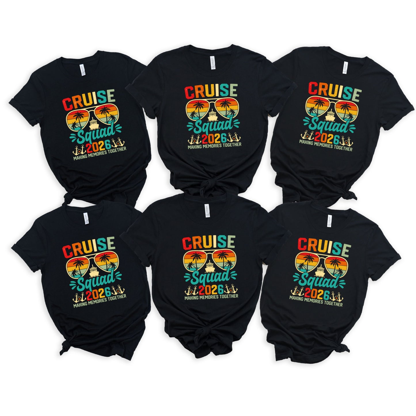 Retro Cruise Squad 2026 T-Shirt, Family Vacation Tee