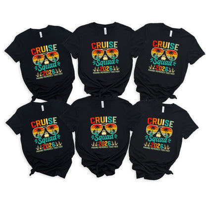 Retro Cruise Squad 2026 T-Shirt, Family Vacation Tee