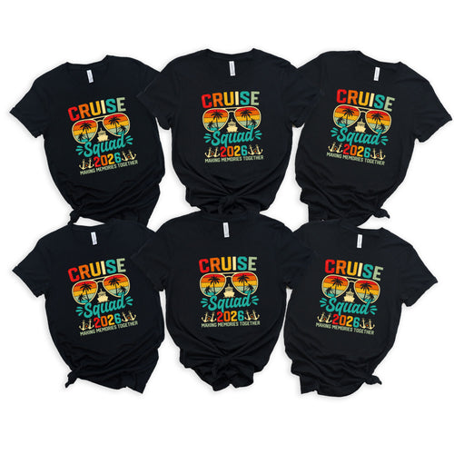 Retro Cruise Squad 2026 T-Shirt, Family Vacation Tee