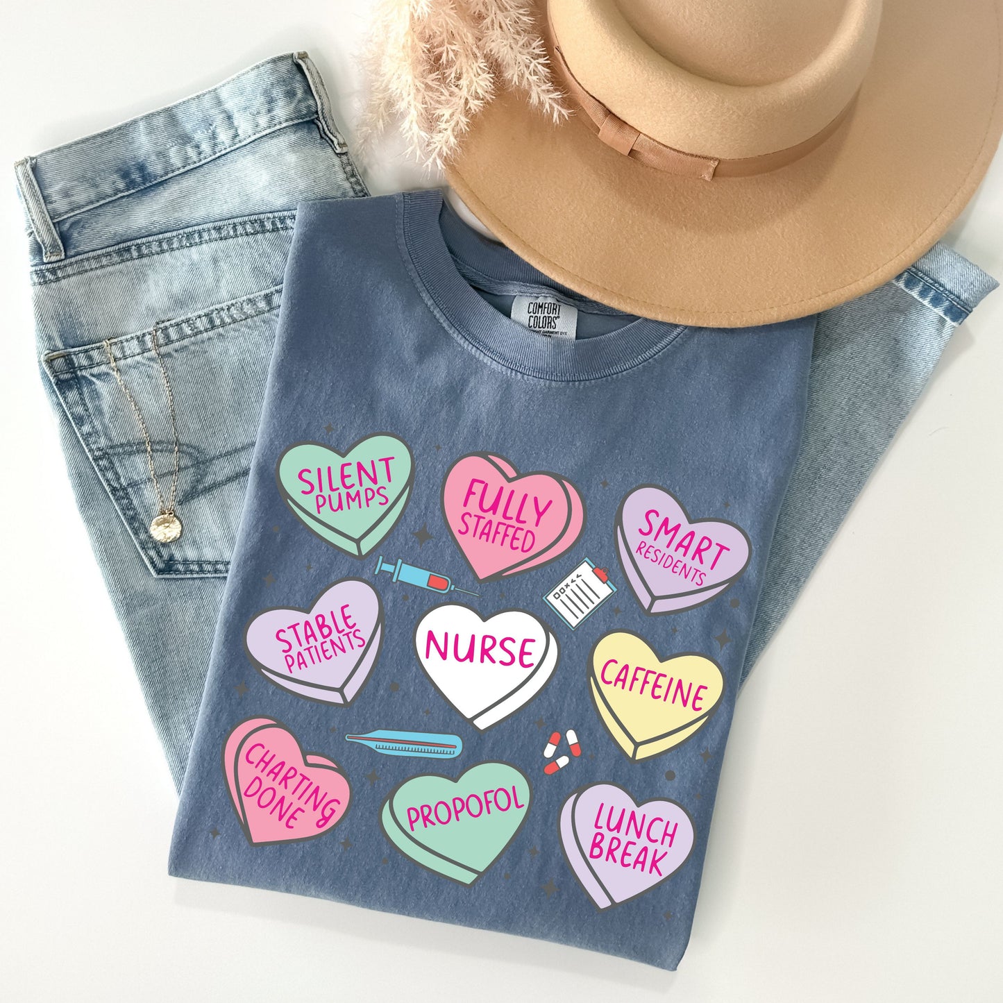 Nurse Valentine Shirt, Candy Heart Nurse T Shirt, Funny Nurse Shirt, RN Gift, Nursing School Shirt, Comfort Colors Nurse RN Valentine Gift