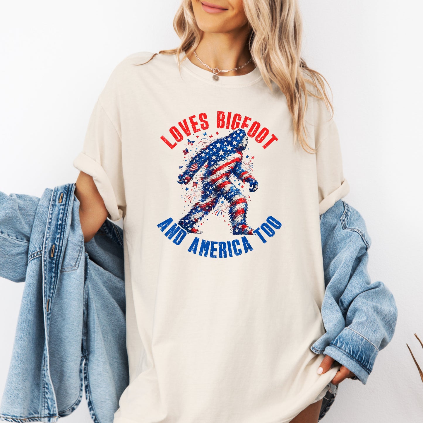 Funny Patriotic Bigfoot Shirt, American Flag Sasquatch Tee, 4th Of July Bigfoot Shirt, Retro USA Freedom Graphic Tee