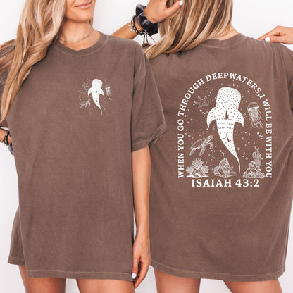 Christian T Shirts: Isaiah 43.2 Shirt, Bible Verse Tee, Faith Based , Church Team Outfit