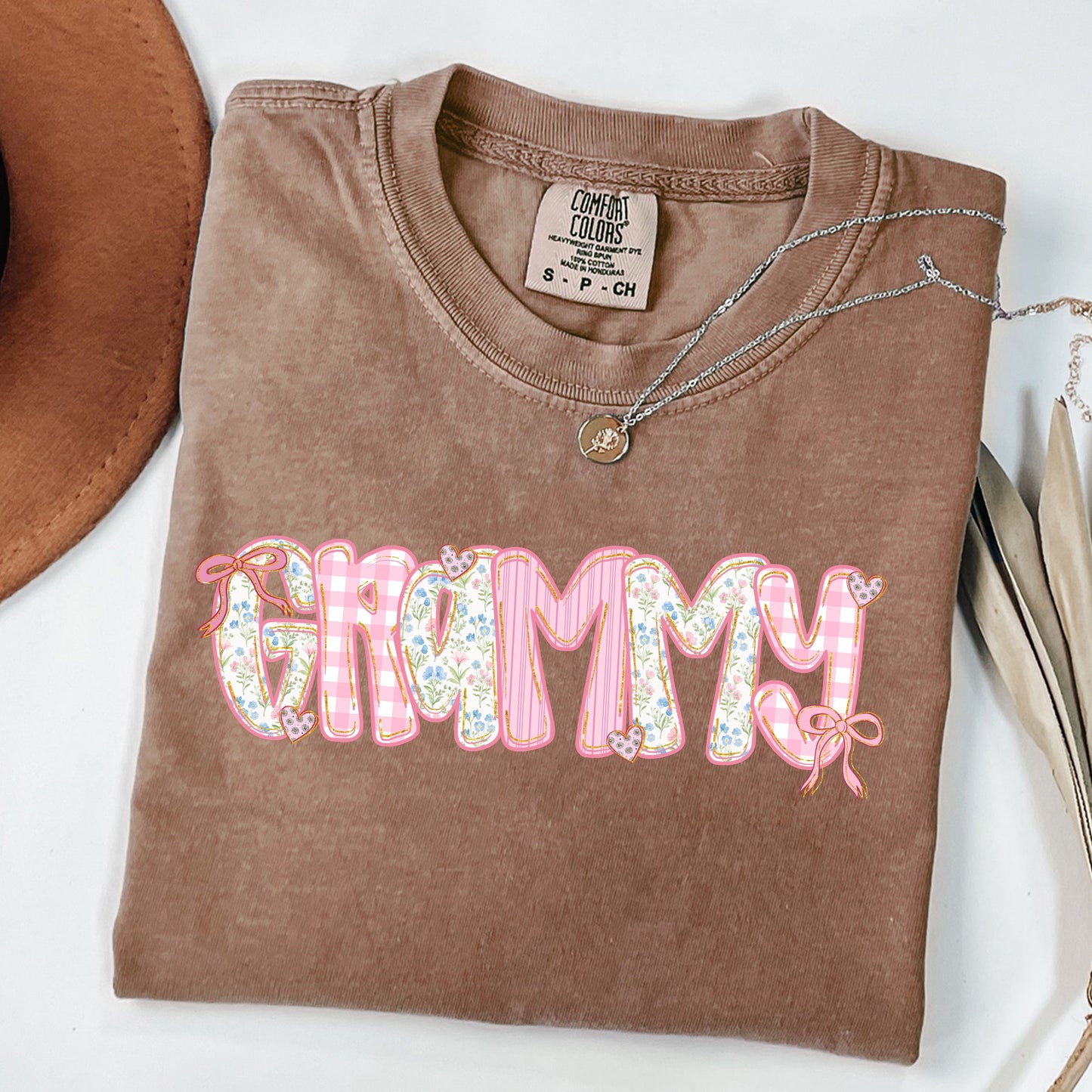 Coquette Grandma Shirt, Floral Gingham Grammy Tee,  Grandmacore Mother’s Day Gift