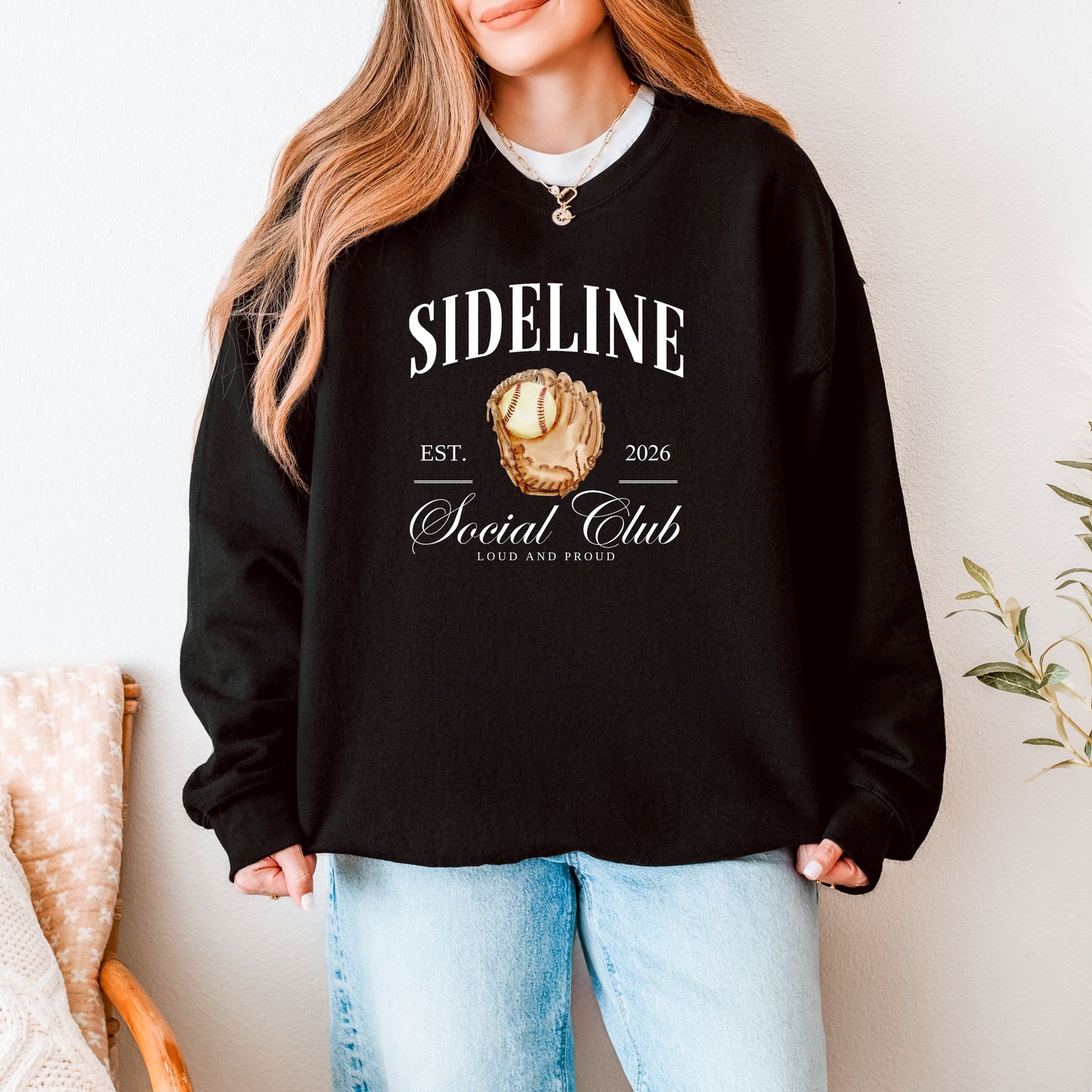 Baseball Social Club Sweatshirt, Baseball Girlfriend Sweater,Baseball Sweatshirt, Baseball Mom Sweat, Baseball Lover Gift, Game Day Sweater