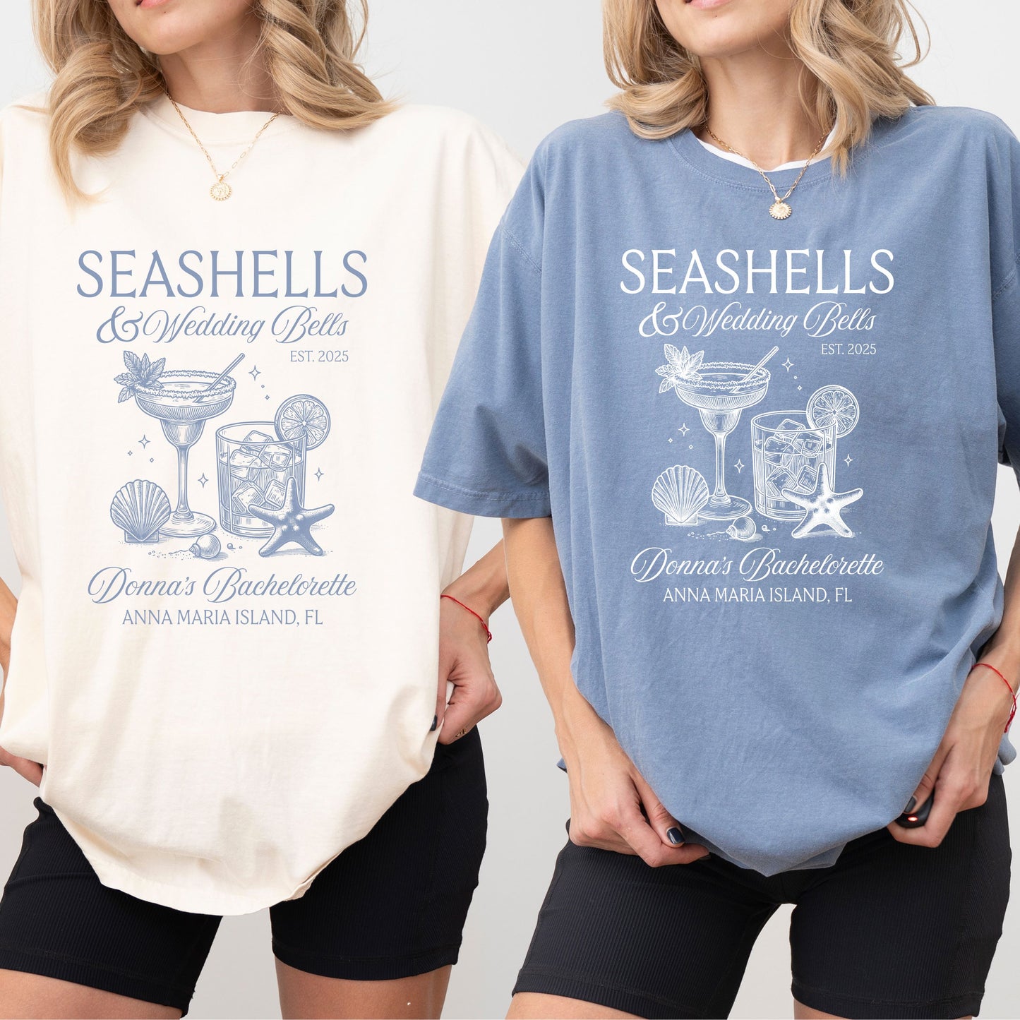 Seashells and Wedding Bells Beach Bachelorette Shirt, Beach Seashell Shirt, Custom Bachelorette Shirts, Comfort Colors Beach Cover up shirt