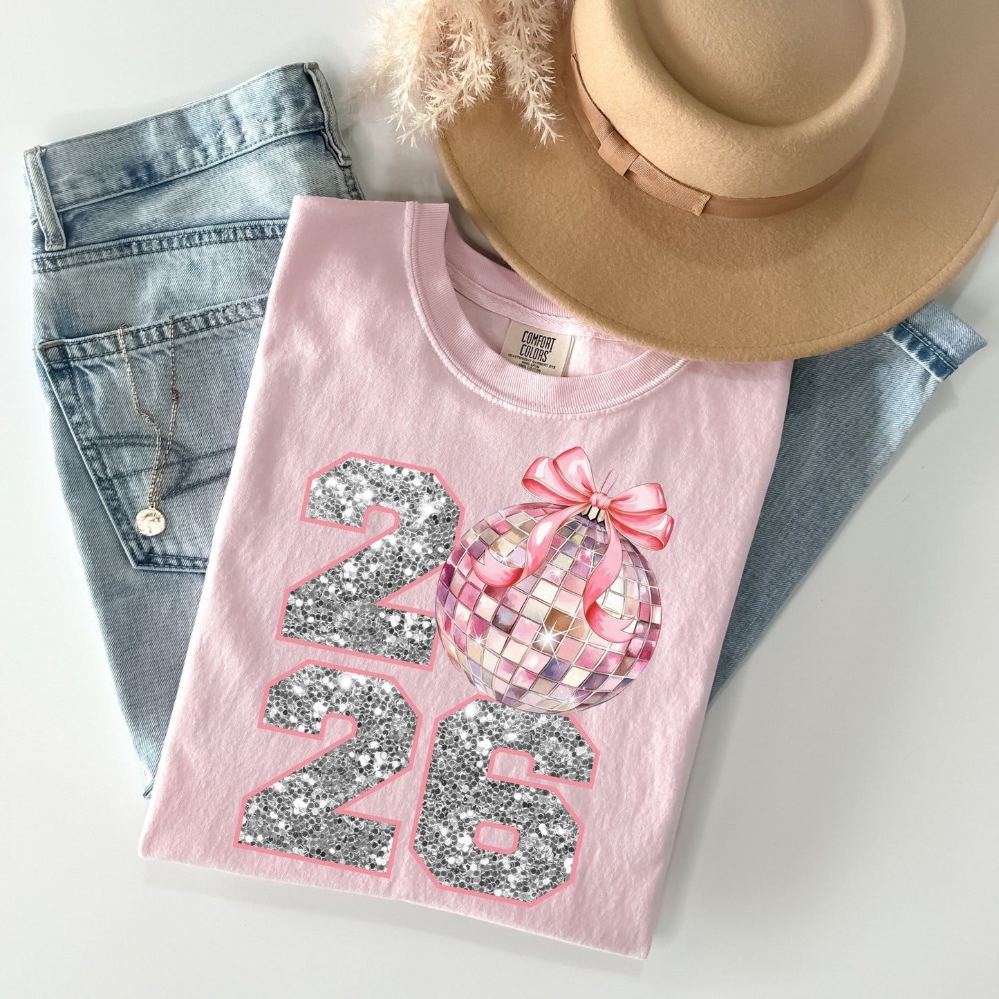 Pink Coquette New Year Eve 2026 Shirt , Retro New Years T-Shirt, Disco Ball Shirt, New Year New Me, 12 New Chapters, Hello 2026