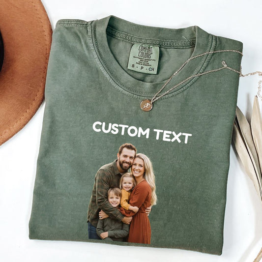 Custom Photo Shirt, Personalized T-Shirt, Custom Picture Tshirt, Your Photo Shirt, Family Picture Tee, Logo Image Shirts Gift