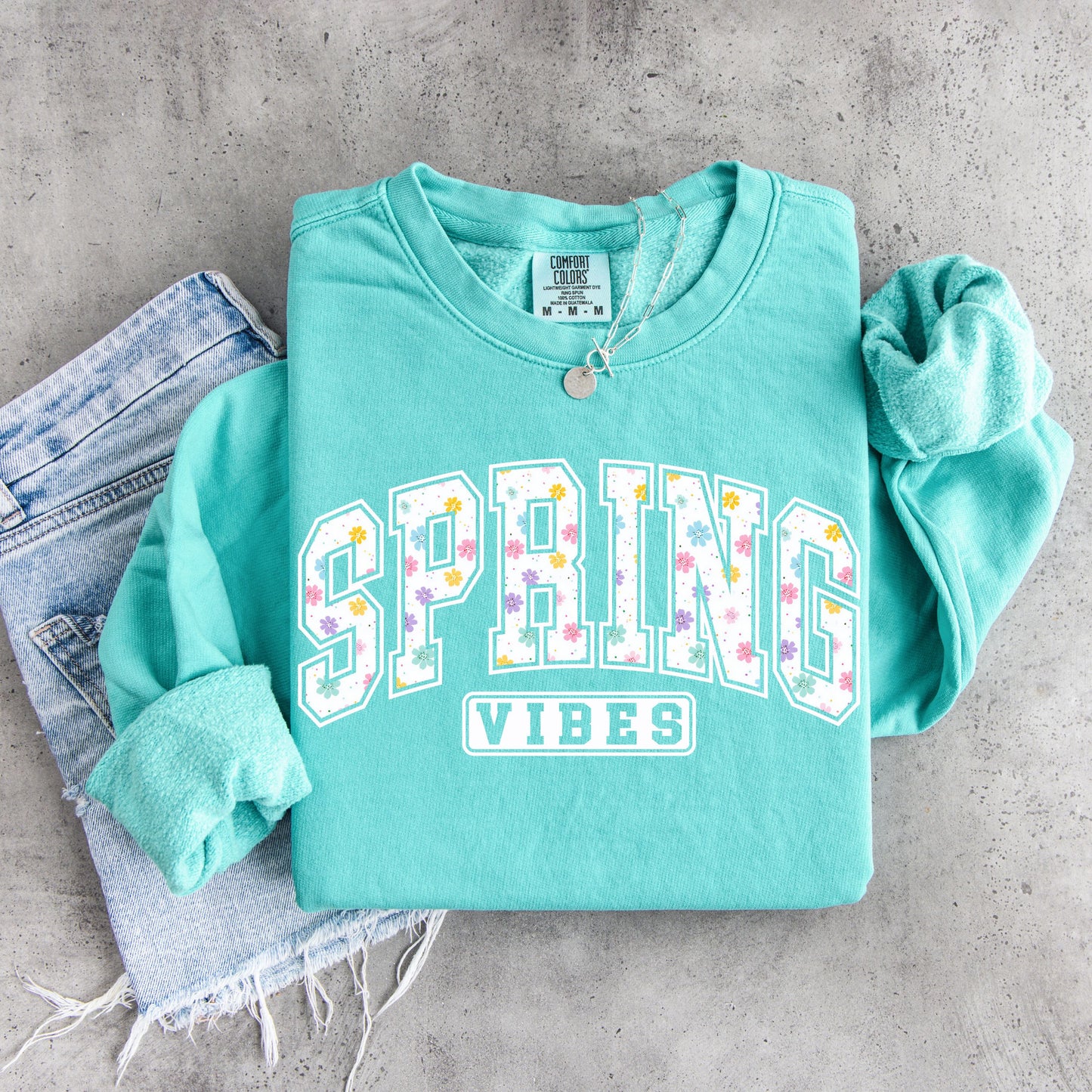 Spring Vibes Sweatshirt, Floral Spring Sweatshirt, Cute Spring Shirt, Pastel Floral Pullover, Women Spring Outfit