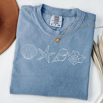 Seashell T-Shirt, Seashell Shirt, Beach Lover, Ocean Lover Gift, Summer Vibes Shirt,  Summer Shirt, Comfort Colors® Beach Shirt, Beach Shirt