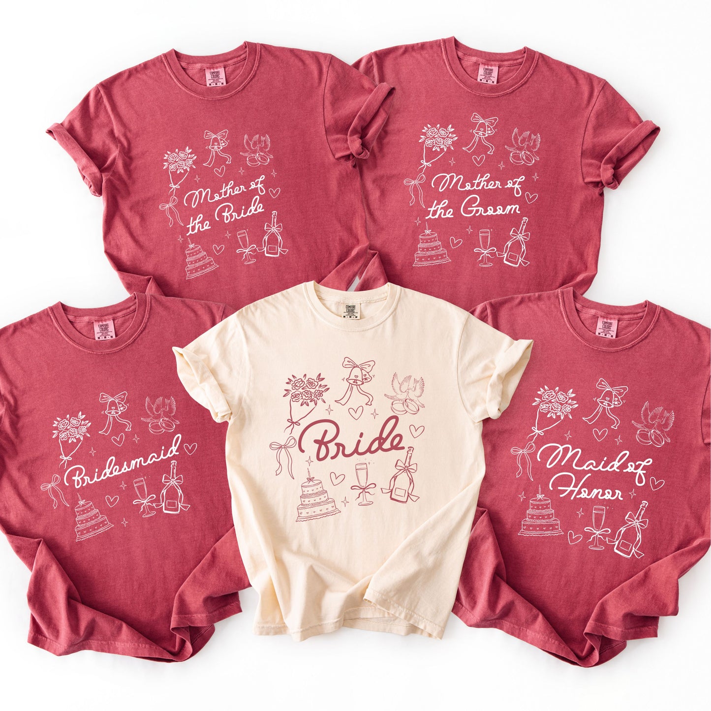 Bride Bridesmaid Shirt, Bridal Party Gift, Trendy Bachelorette Merch, Custom Wedding Day Getting Ready, Group Matching Tee, Comfort Colors