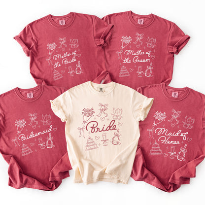 Bride Bridesmaid Shirt, Bridal Party Gift, Trendy Bachelorette Merch, Custom Wedding Day Getting Ready, Group Matching Tee, Comfort Colors