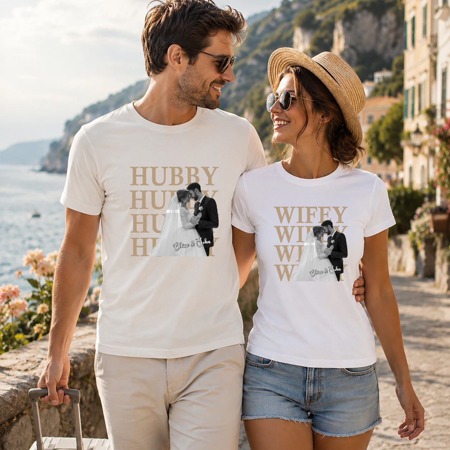 Custom Photo Wifey Hubby Shirt