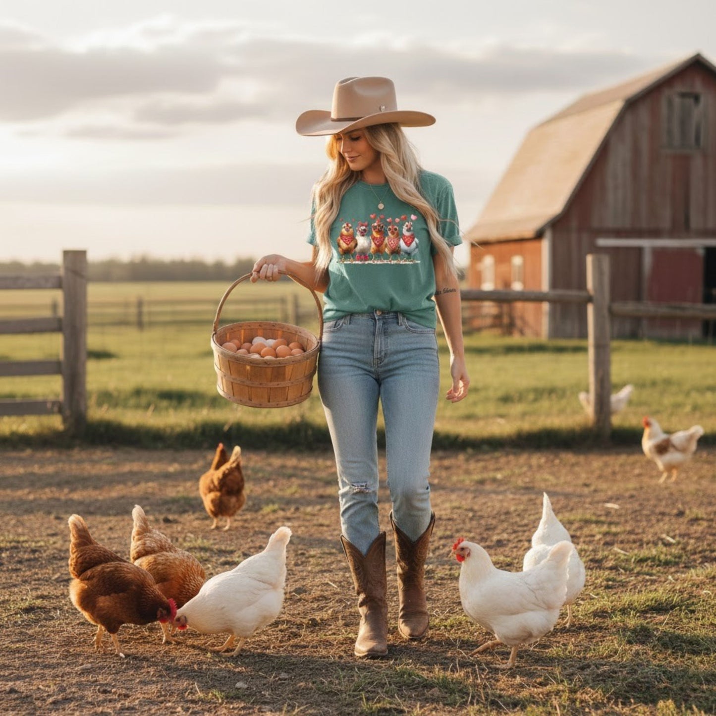 Valentine Chickens Shirt, Farmers Chicken Valentine Gift Tee, Funny Farm Valentine Shirt, Chicken Lover Gift, Comfort Colors Valentine Shirt