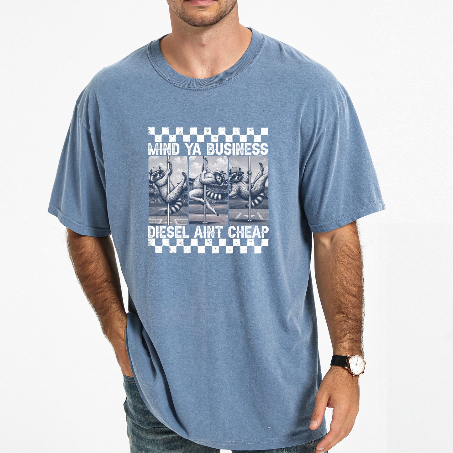 Funny Raccoon Diesel Ain't Cheap Shirt, Sarcastic Mechanic Trucker Graphic Tee