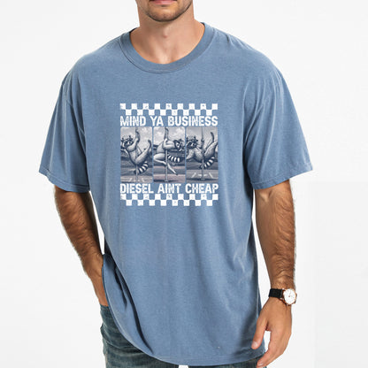 Funny Raccoon Diesel Ain't Cheap Shirt, Sarcastic Mechanic Trucker Graphic Tee