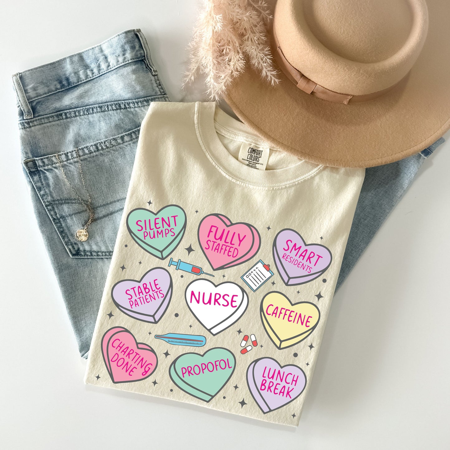 Nurse Valentine Shirt, Candy Heart Nurse T Shirt, Funny Nurse Shirt, RN Gift, Nursing School Shirt, Comfort Colors Nurse RN Valentine Gift