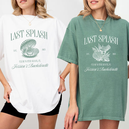 Last Splash Bachelorette Shirts, Beach Bach Tshirt, Custom Coastal Bachelorette Shirt, Fisherman Aesthetic Bridal Party Comfort Colors Tees