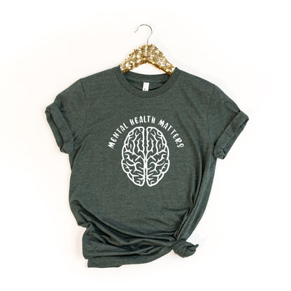 Mental Health Matters T Shirt, Brain Graphic Tee, Awareness T-shirt, Positive Aesthetic Clothes, Mental Health Warrior Gift, Counselor Shirt