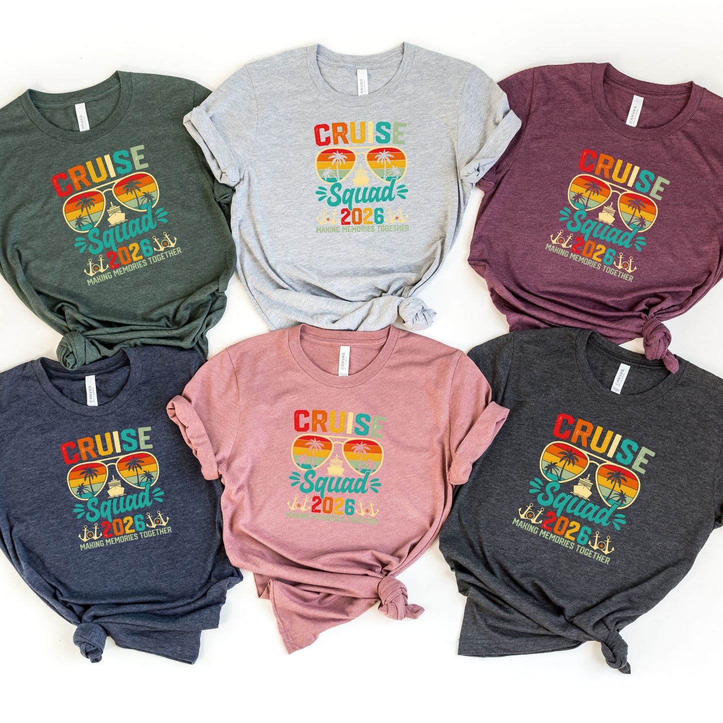 Retro Cruise Squad 2026 T-Shirt, Family Vacation Tee