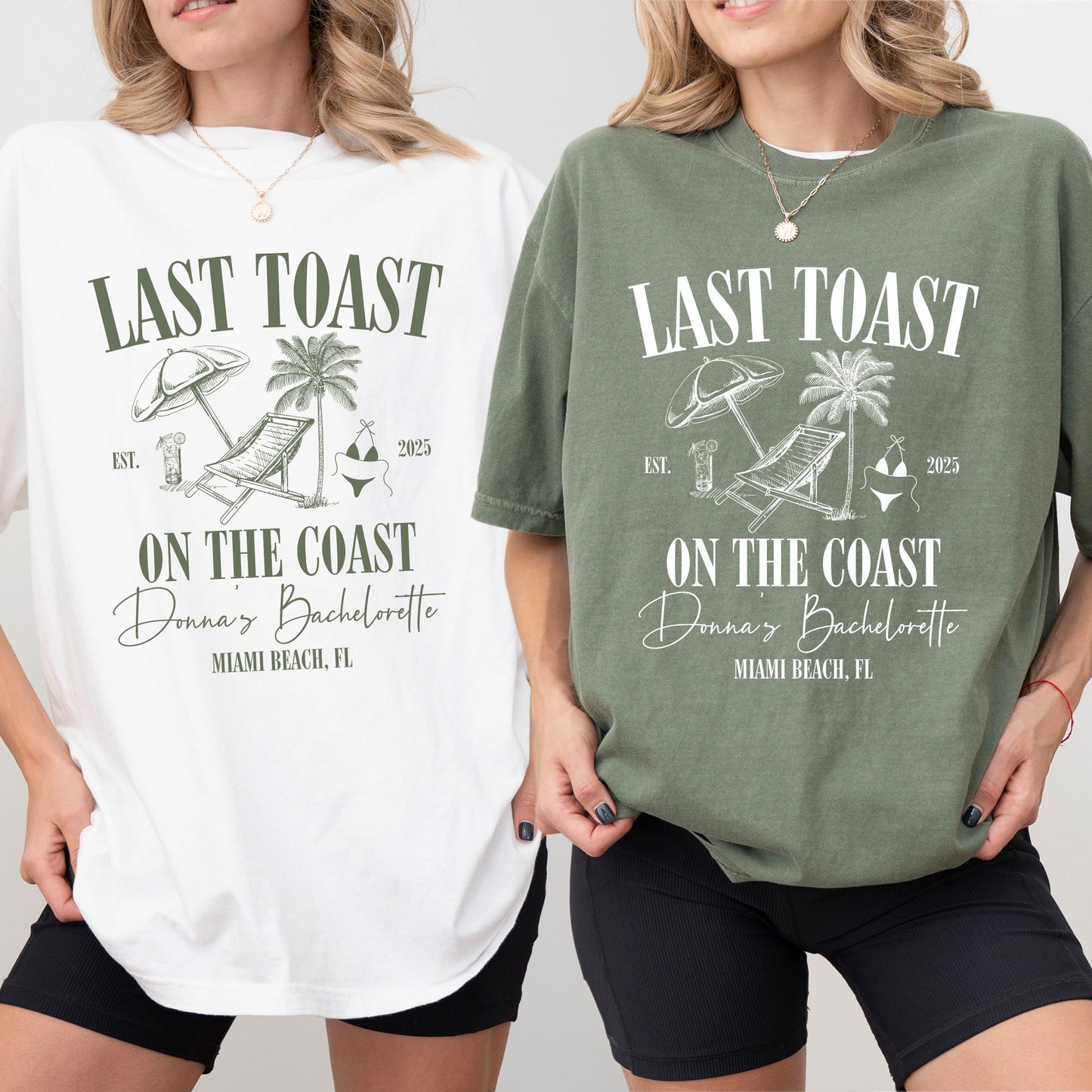 Custom Beach Bachelorette Party Shirts, Last Toast on the Coast,Custom Bachelorette Shirts,Personalized Luxury Bachelorette,Social Club Bach