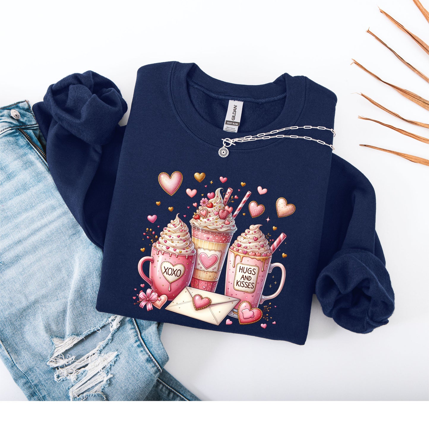 Valentine Coffee Sweatshirt, Iced Coffee Is My Valentine, Retro Valentines Day Sweater, Coffee Lover Gift for Her, Cute XOXO Coffee Pullover