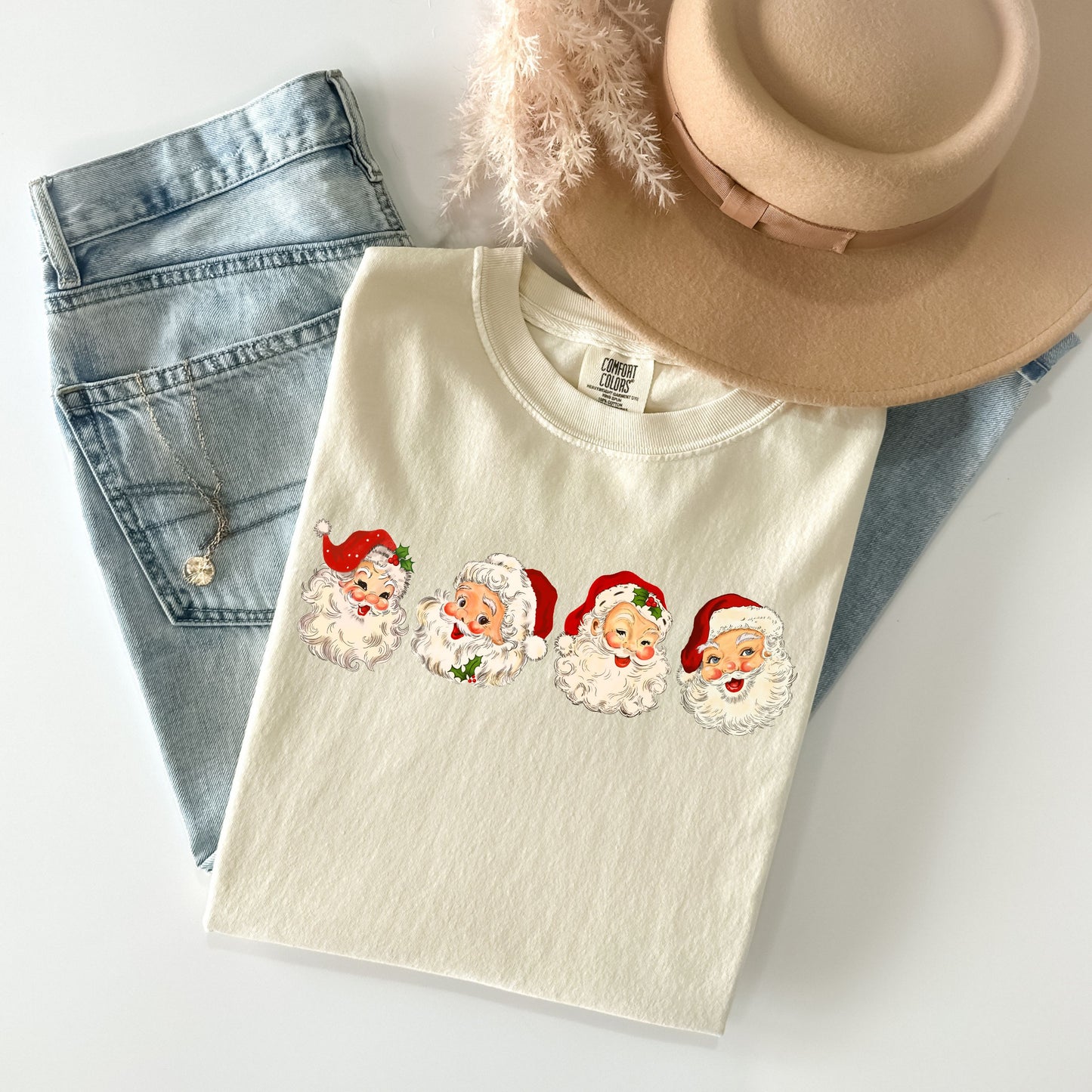 Vintage Santa Claus Comfort Colors® Shirt Sweatshirt Hoodie, 100% Cotton T-Shirt, Retro Santa Claus Christmas Gift,Cute Santa Claus Xmas Tee