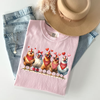 Valentine Chickens Shirt, Farmers Chicken Valentine Gift Tee, Funny Farm Valentine Shirt, Chicken Lover Gift, Comfort Colors Valentine Shirt