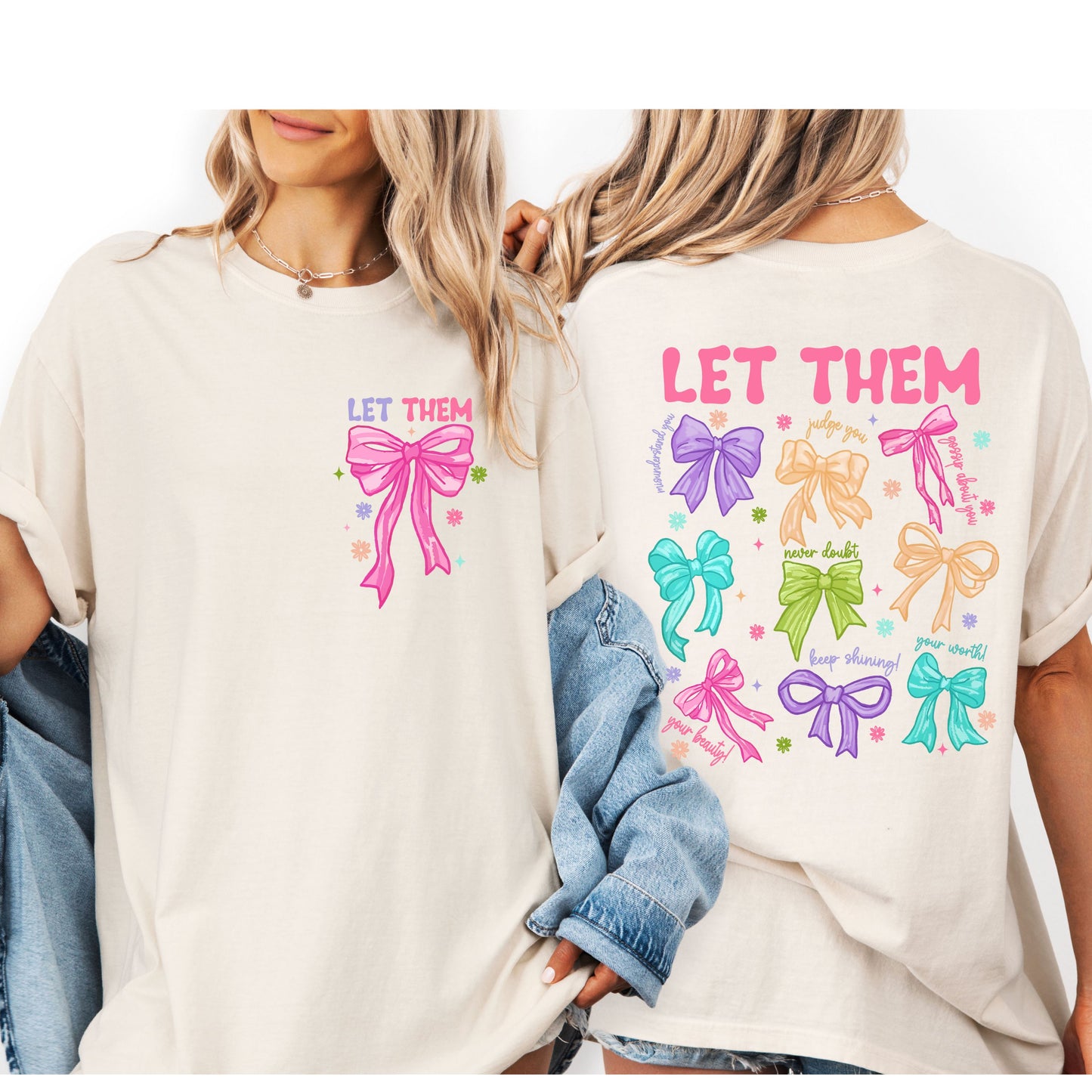 Let Them Bow Shirt, Coquette Aesthetic Mental Health Tee, Motivational Positive Quote T-shirt, Inspiring Saying Gift, Retro Self Love Shirt