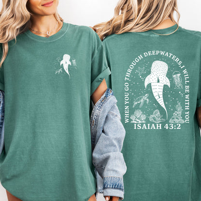 Christian T Shirts: Isaiah 43.2 Shirt, Bible Verse Tee, Faith Based , Church Team Outfit