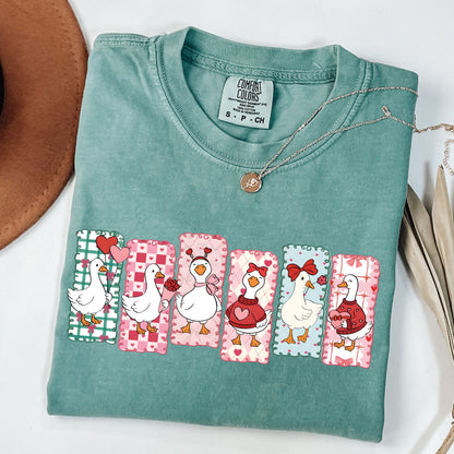 Just a Love Goose Valentine Day Shirt, Comfort Colors® Funny Valentine Shirt, Silly Goose Shirt, Cute Goose Lover Gift