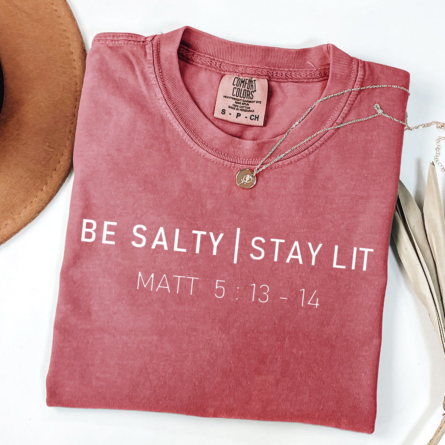 Be Salty | Stay Lit - Unisex Bible Verse T-Shirt (Matthew 5:13-14) | Salt and Light Christian T-Shirt | Unisex Comfort Colors Style| Bible Club Shirt