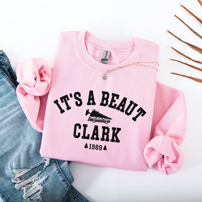 It's A Beaut Clark Sweatshirt | Christmas Movie Quote Crewneck | Funny Holiday Tree Shirt | Vintage 1989 Xmas Gift for Him | Vacation Fan