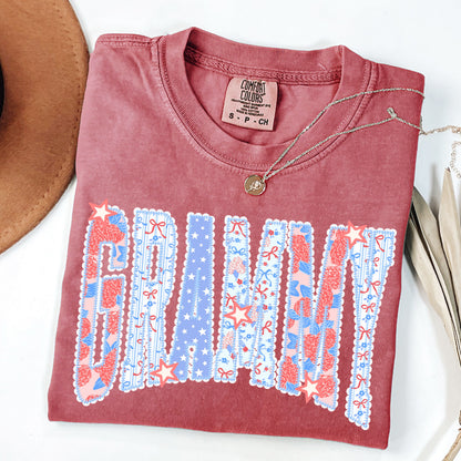 Coquette Patriotic Mama Mini Matching Shirts, Fourth of July Mommy and Me Tee, Floral Bow USA Shirt, 250th Years USA  Anniversary Family Outfit