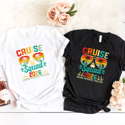 Retro Cruise Squad 2026 T-Shirt, Family Vacation Tee