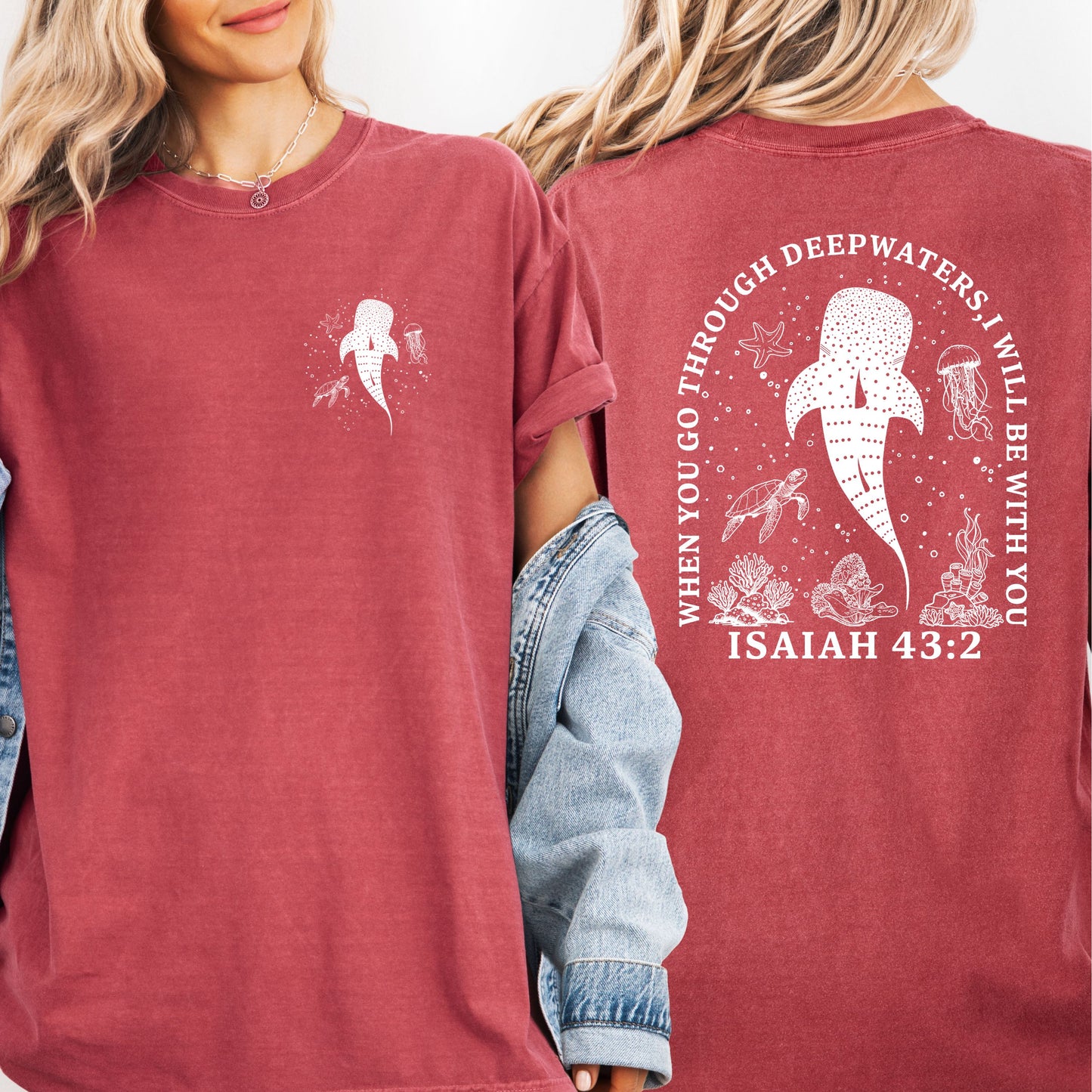 Christian T Shirts: Isaiah 43.2 Shirt, Bible Verse Tee, Faith Based , Church Team Outfit