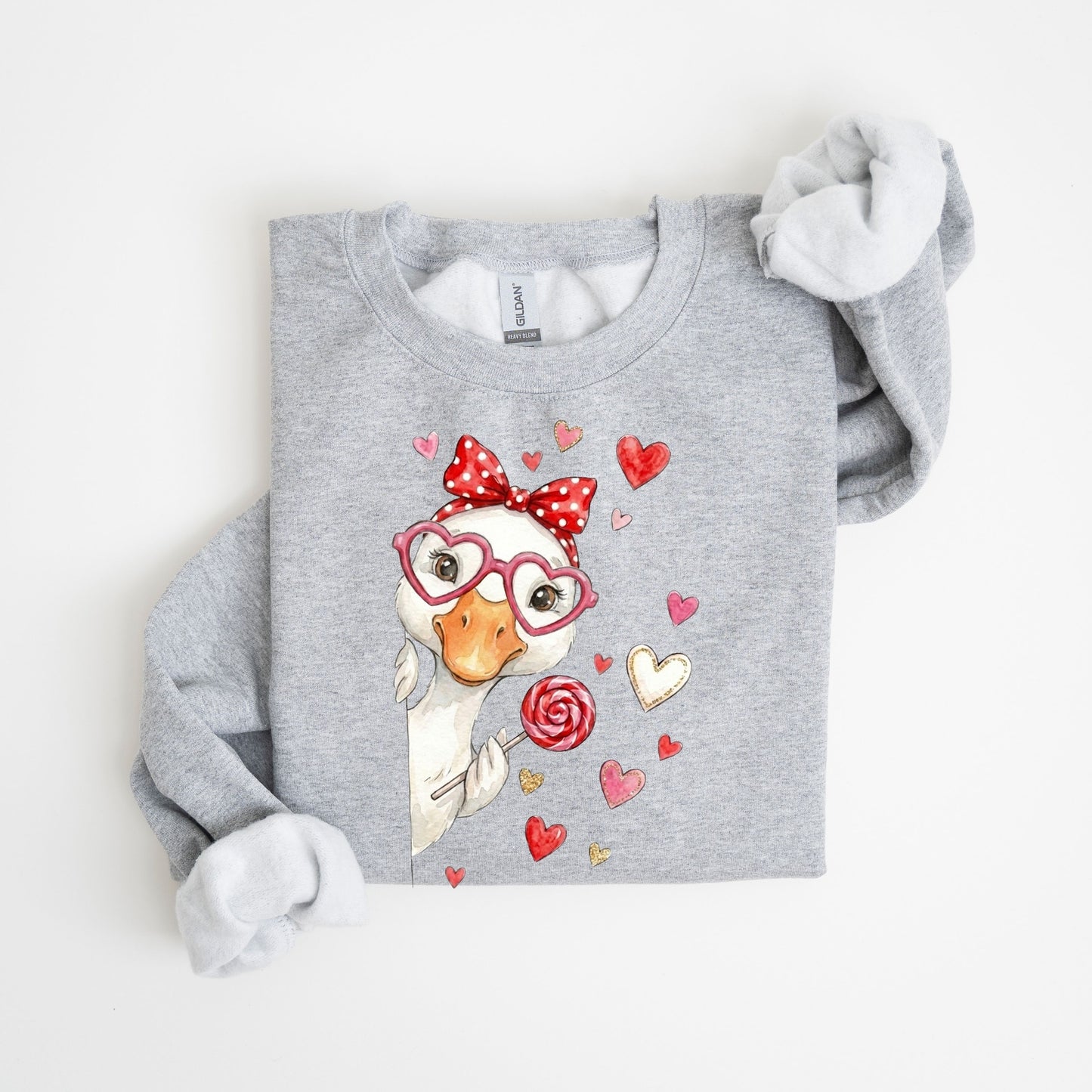 Retro Valentine's Day Sweet Goose Sweatshirt, Funny Valentine Goose Hoodie, Pink Coquette Valentine Sweater, XoXo Be Mine Sweatshirt