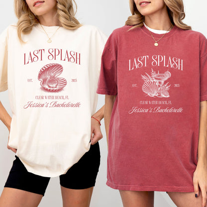 Last Splash Bachelorette Shirts, Beach Bach Tshirt, Custom Coastal Bachelorette Shirt, Fisherman Aesthetic Bridal Party Comfort Colors Tees