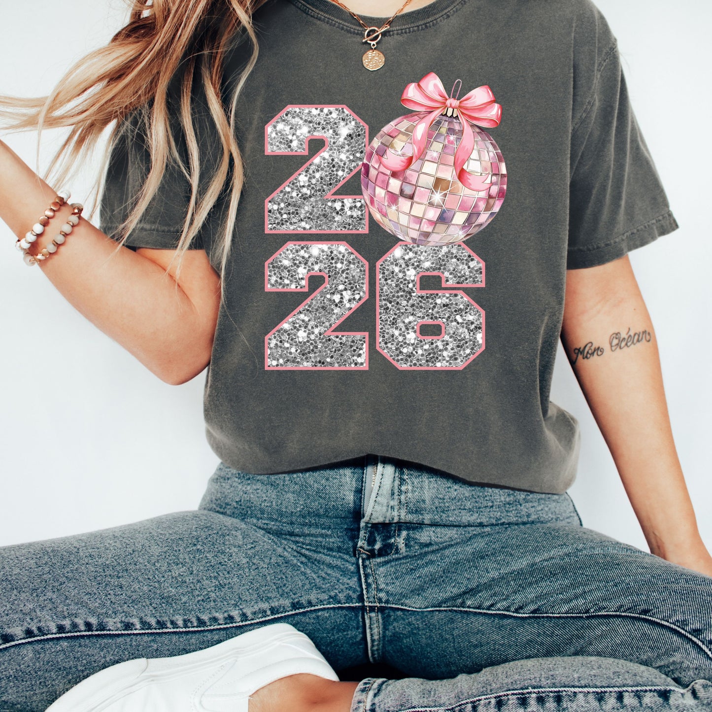 Pink Coquette New Year Eve 2026 Shirt , Retro New Years T-Shirt, Disco Ball Shirt, New Year New Me, 12 New Chapters, Hello 2026