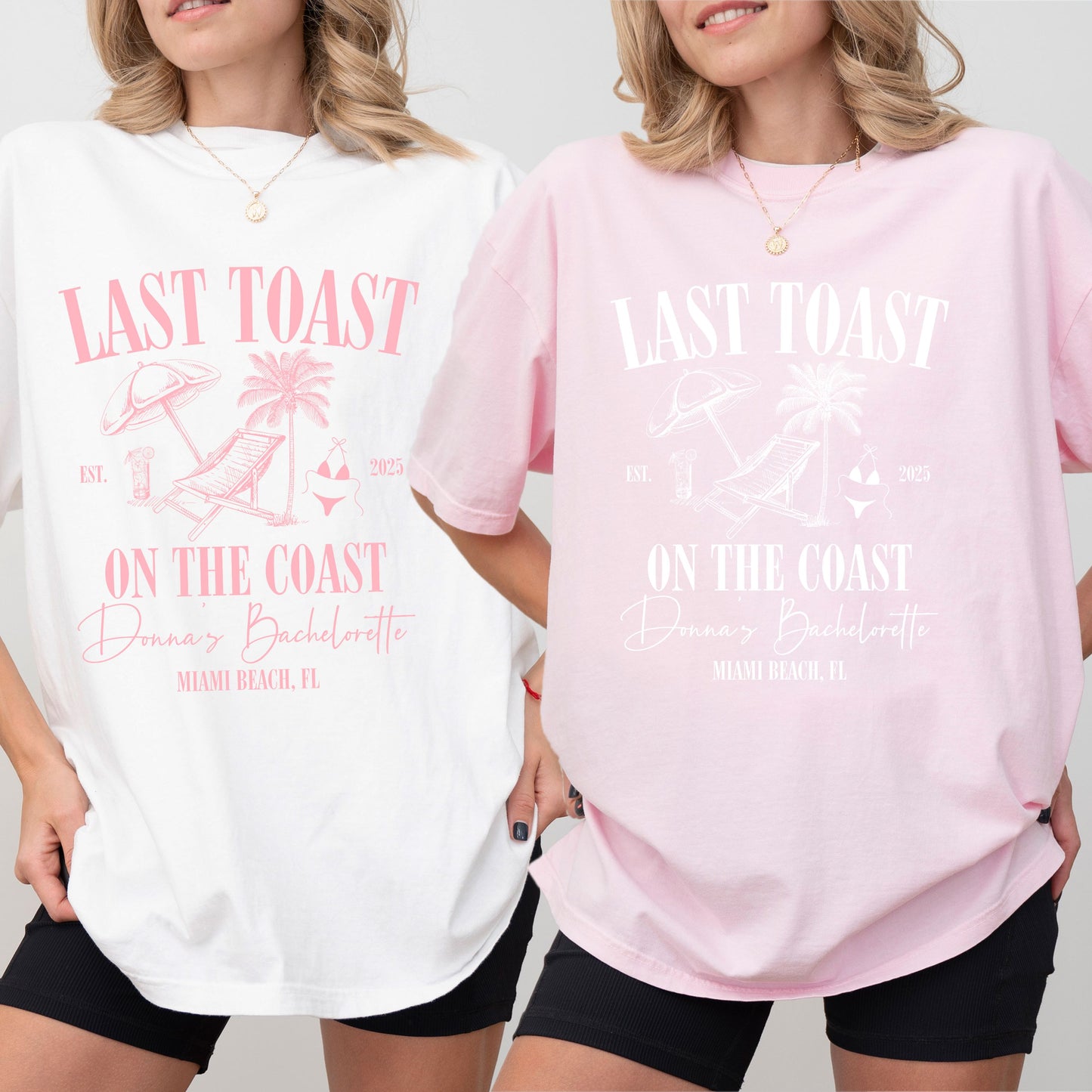 Custom Beach Bachelorette Party Shirts, Last Toast on the Coast,Custom Bachelorette Shirts,Personalized Luxury Bachelorette,Social Club Bach