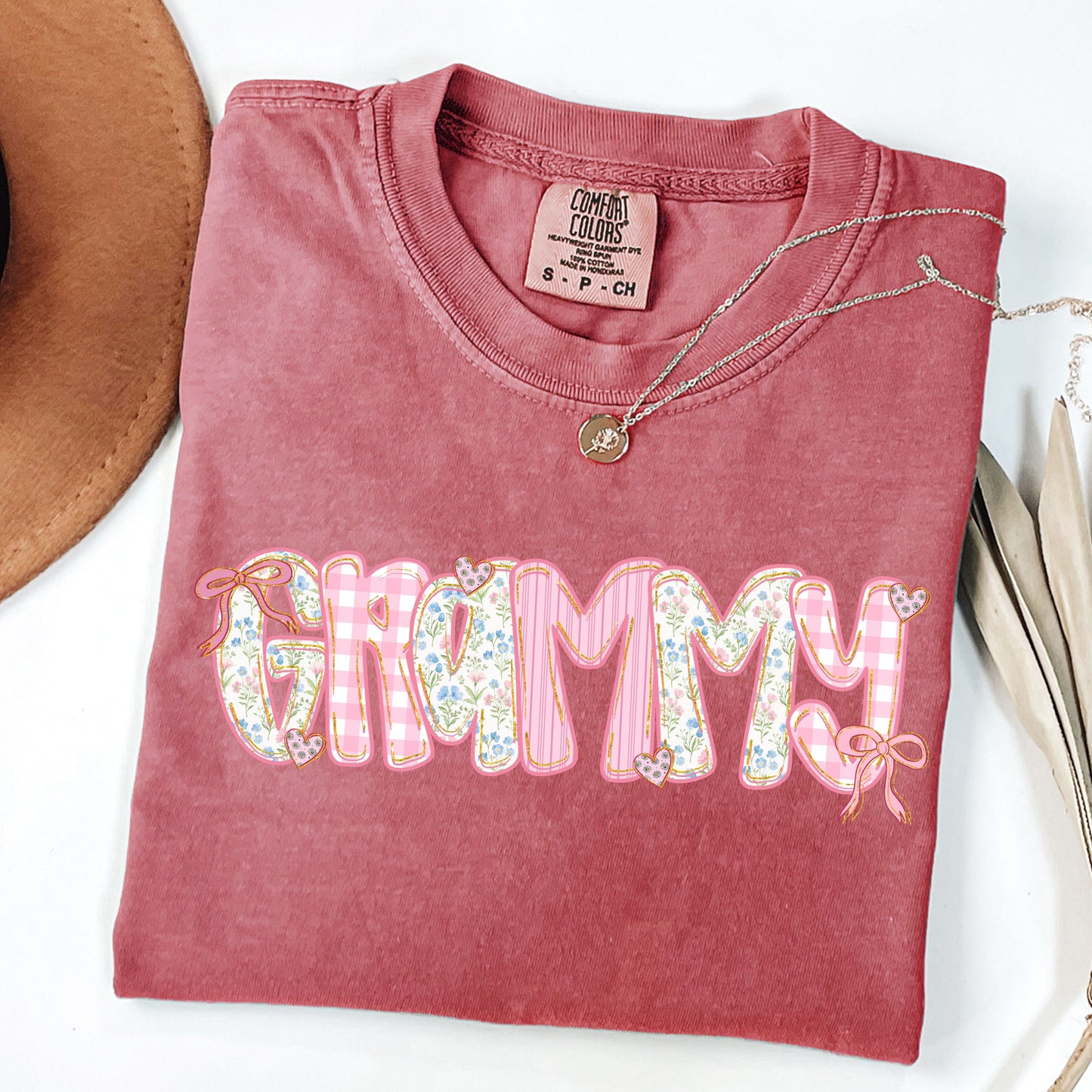 Coquette Grandma Shirt, Floral Gingham Grammy Tee,  Grandmacore Mother’s Day Gift