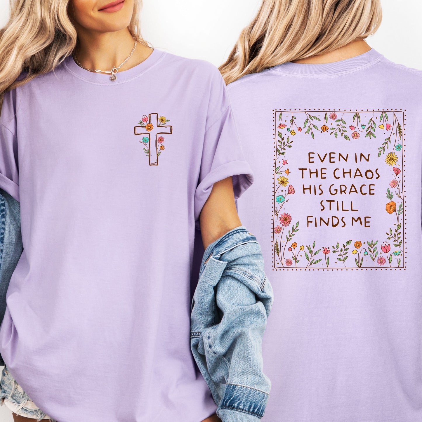 His Grace Finds Me Shirt, Boho Christian Tee, Faith Based Tee, Religious Gift for Her, Church Group Shirt, Bible Study Tee, Jesus Lover Tee