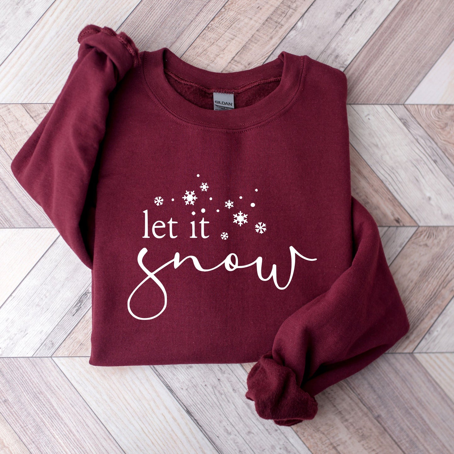 Let It Snow Sweatshirt, Winter Crewneck Sweatshirt, Cozy Snowflake Pullover, Unisex Winter Sweatshirt, Cold Weather Outfit, Snow Hoodie