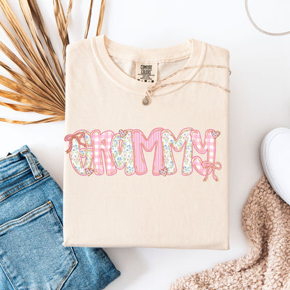 Grammy Shirt Comfort Colors, Floral Coquette Grandma Tee, Pink Bow Grandma Gift Shirt, Grandmacore Mother’s Day Gift, Mother’s Day Gift for Grandma