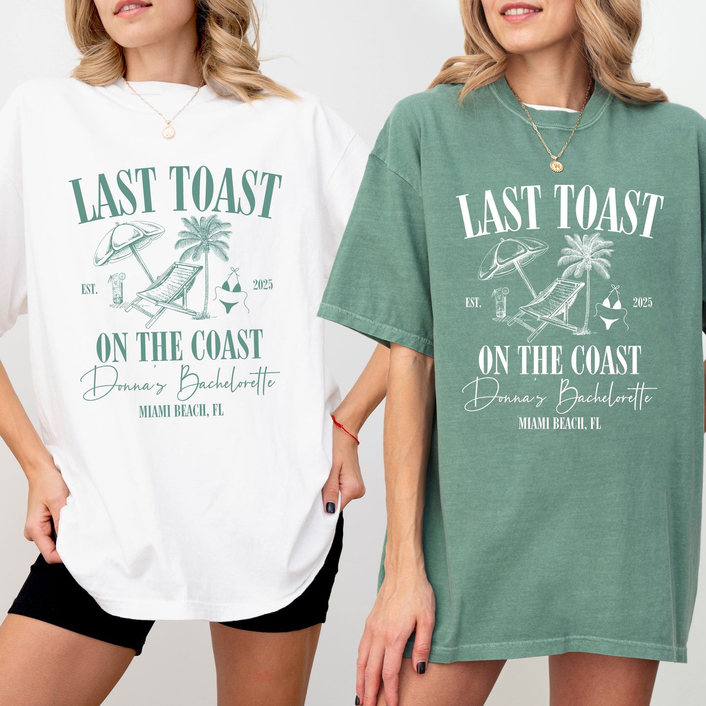 Custom Beach Bachelorette Party Shirts, Last Toast on the Coast,Custom Bachelorette Shirts,Personalized Luxury Bachelorette,Social Club Bach